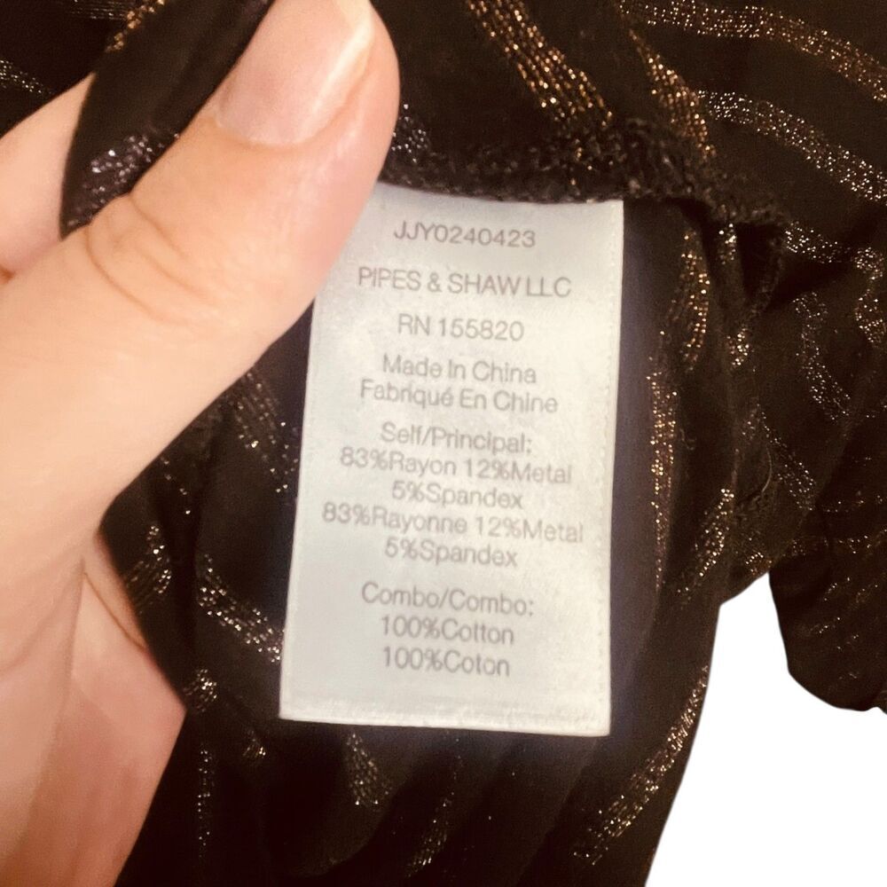 Veronica Beard | Metallic Stripe Relaxed Blouse Size L | EUC - Picture 9 of 9